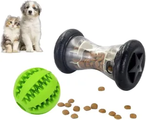 2 Pack Puppy Puzzle Toys - Interactive, Medium Dog Toys for Stimulation & Boredom Relief; Encourages Mouth Cleaning & Chasing