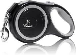 26 FT Retractable Dog Leash Strong Nylon Tape No Tangle, Heavy Duty Great Leash for Dog up to 110 lbs, Pause, Lock, Perfect for Small-X Large Dogs One-Handed Brake (Black)