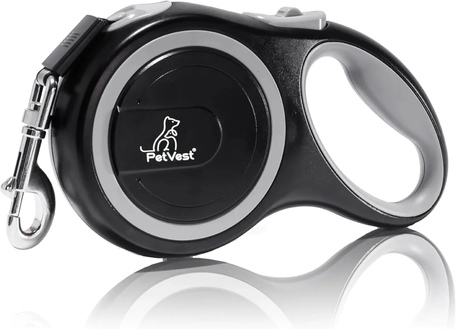26 FT Retractable Dog Leash Strong Nylon Tape No Tangle, Heavy Duty Great Leash for Dog up to 110 lbs, Pause, Lock, Perfect for Small-X Large Dogs One-Handed Brake (Black)