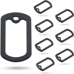 8-Pack Silicone Rubber Dog Tag Silencers  Noise & Scratch-Reducing ID Tag Protectors, Black