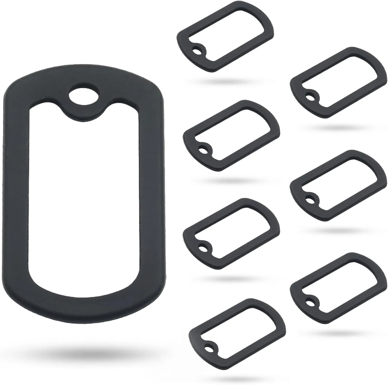 8-Pack Silicone Rubber Dog Tag Silencers  Noise & Scratch-Reducing ID Tag Protectors, Black