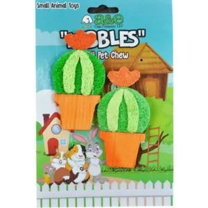 A &E Cages Nibbles Small Animal Loofah Chew Toy Barrel Cactus; 1ea