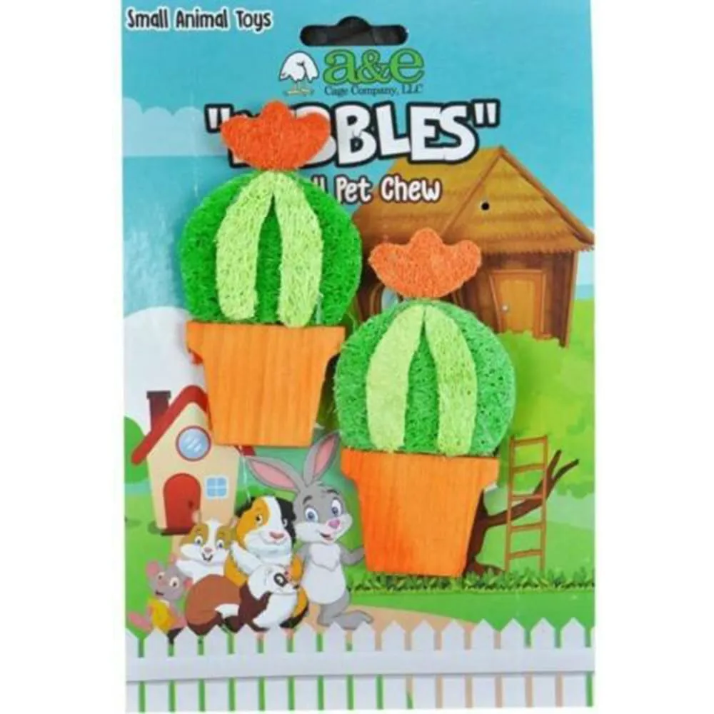 A &E Cages Nibbles Small Animal Loofah Chew Toy Barrel Cactus; 1ea