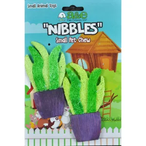 A &E Cages Nibbles Small Animal Loofah Chew Toy Potted Plant; 1ea