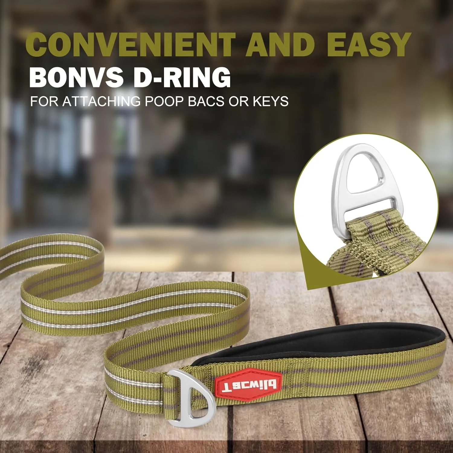 Adjustable Dog Leash with Soft Padded Handle, Reflective Long Lead for All Breeds Dogs, Heavy Duty Long Line Leash for Dog Walking and Training (Green-M)