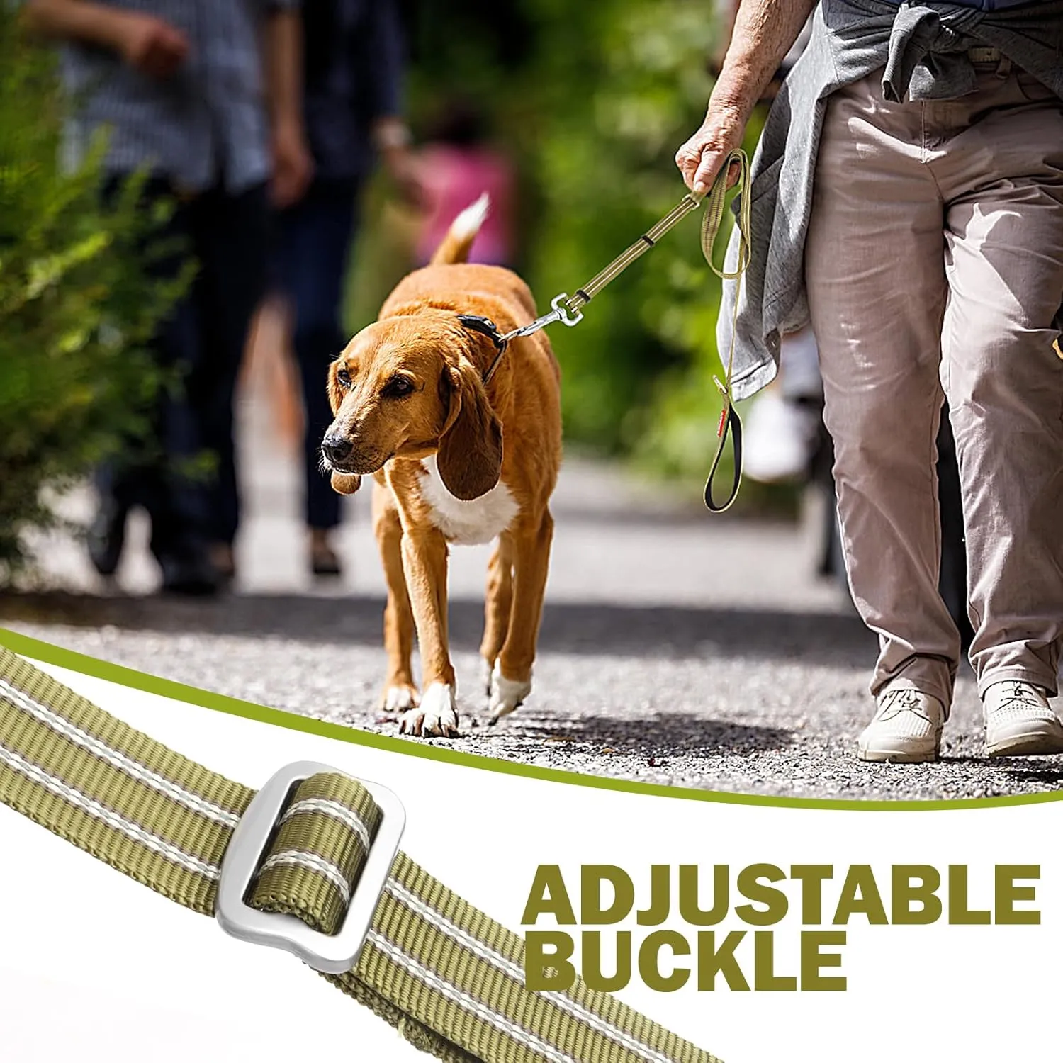 Adjustable Dog Leash with Soft Padded Handle, Reflective Long Lead for All Breeds Dogs, Heavy Duty Long Line Leash for Dog Walking and Training (Green-M)
