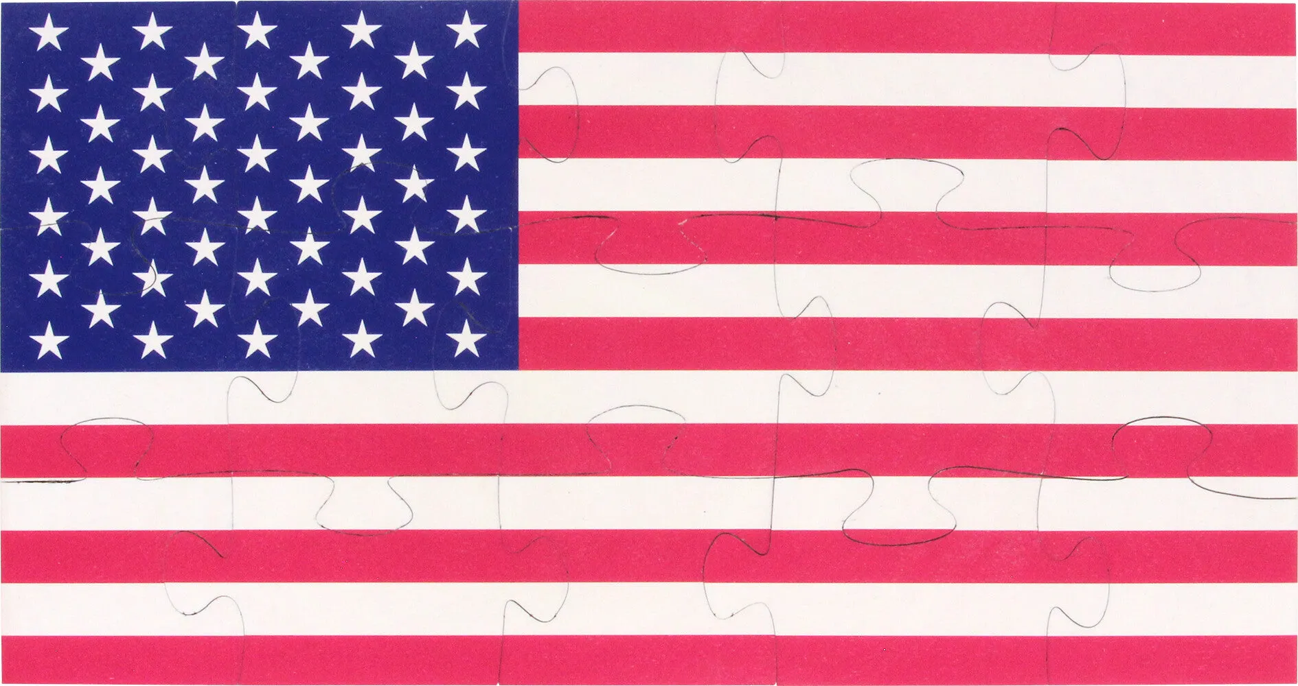 American Flag Shaped Jigsaw Puzzle