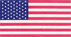 American Flag Shaped Jigsaw Puzzle