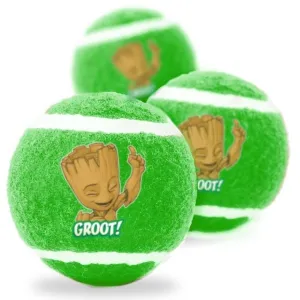 Buckle-Down Squeaky Tennis Ball 3 Pack – GROOT! Happy Pose