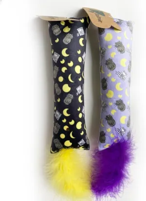 Cat Toy Catnip Kicker Cat Catnip Toy Feather (10" Moon Black Cat (2 kickers with feather tails)) Halloween, Thanksgiving and Christmas Cat Toy
