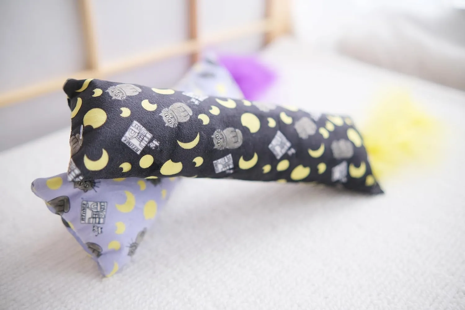 Cat Toy Catnip Kicker Cat Catnip Toy Feather (10" Moon Black Cat (2 kickers with feather tails)) Halloween, Thanksgiving and Christmas Cat Toy