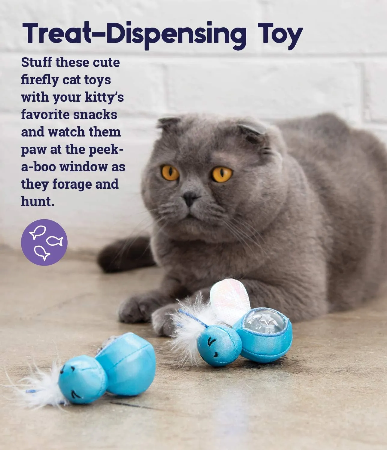 Catstages Firefly Treat Stuffer Glow-in-The-Dark Cat Toy - 2 Pack