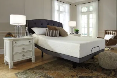 Chime 12 Inch Memory Foam King Mattress in a Box with Head-Foot Model Better King Adjustable Base