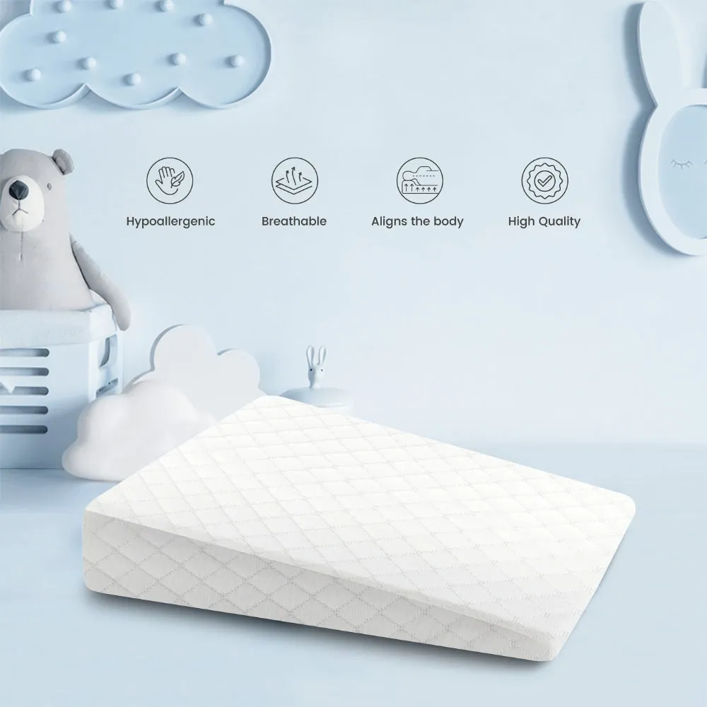 Cotton Home Smooth Wedge Memory Foam Pillow Anti-stress Fabric White