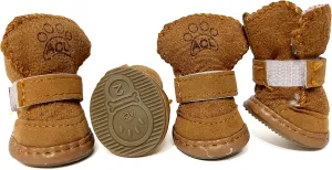Dog Boots, Dog Shoes for Small Dogs Chihuahua, Anti-Slip Paw Protectors for Snow Winter (Brown, Size2)