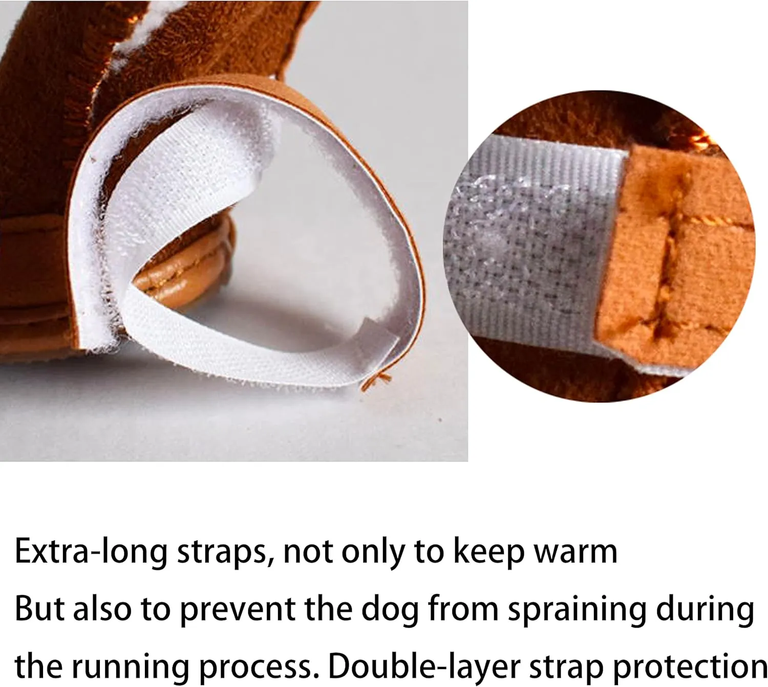 Dog Boots, Dog Shoes for Small Dogs Chihuahua, Anti-Slip Paw Protectors for Snow Winter (Brown, Size2)