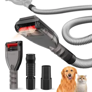 Dog Brush Vacuum Attachment Intended for Shark Navigator Lift Away NV360 Rotator NV501 Rocket HV301 Miele Shop Vac More 1 1/4" Vacuums, Pet Hair Groom Tool Extension Hose (Universal&Shark)