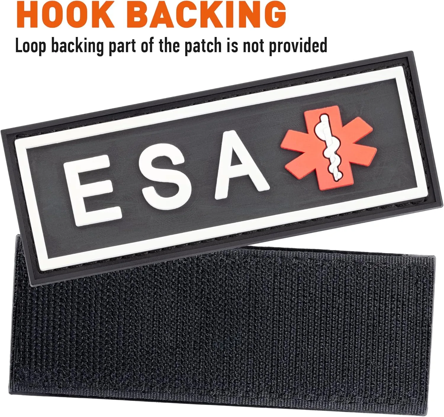 Dogline Emotional Support Animal Patch for Dog Harness and Vest ESA Removable 3D Rubber Patches Hook Backing for Small or Large Service Dogs