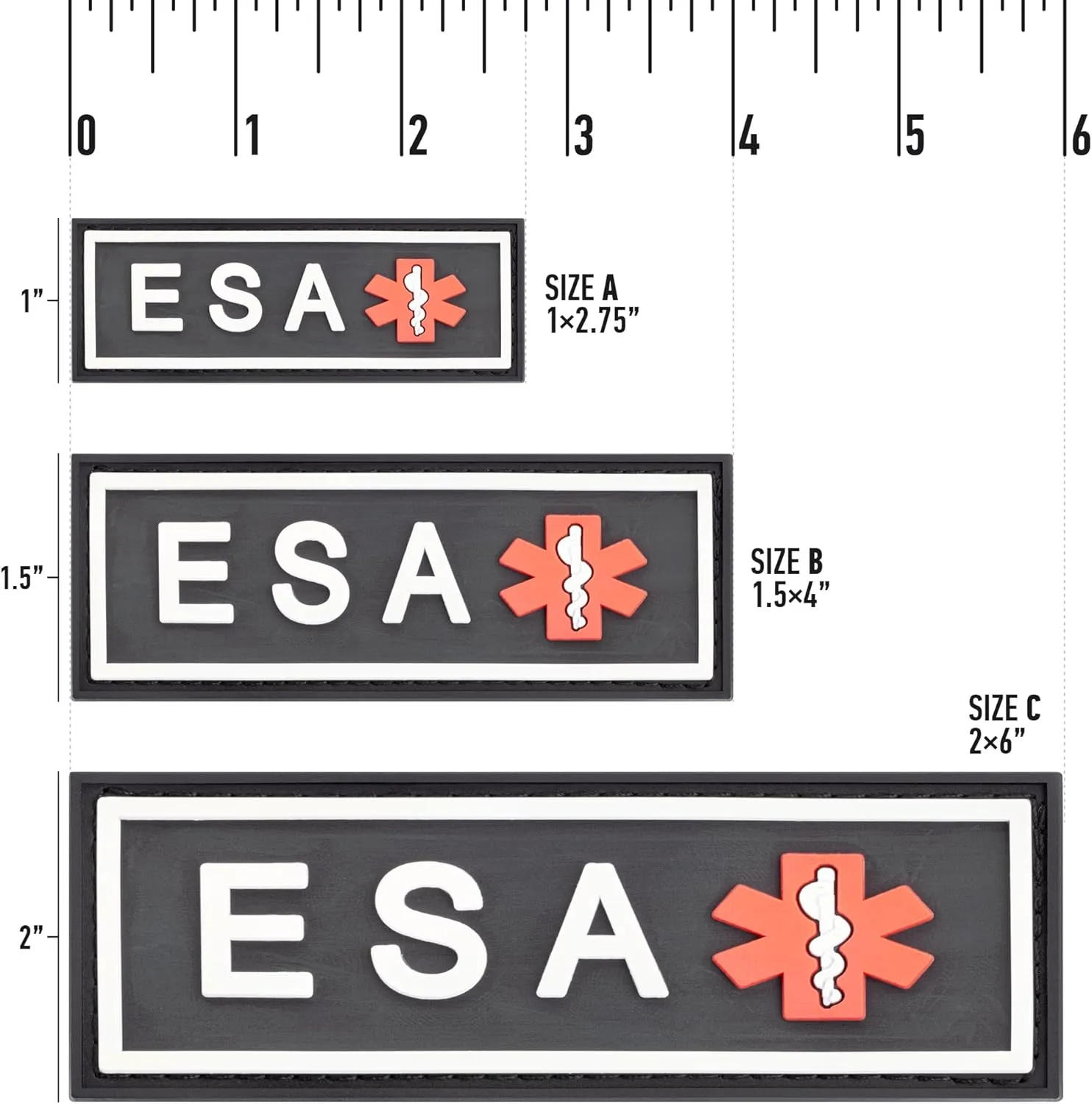 Dogline Emotional Support Animal Patch for Dog Harness and Vest ESA Removable 3D Rubber Patches Hook Backing for Small or Large Service Dogs