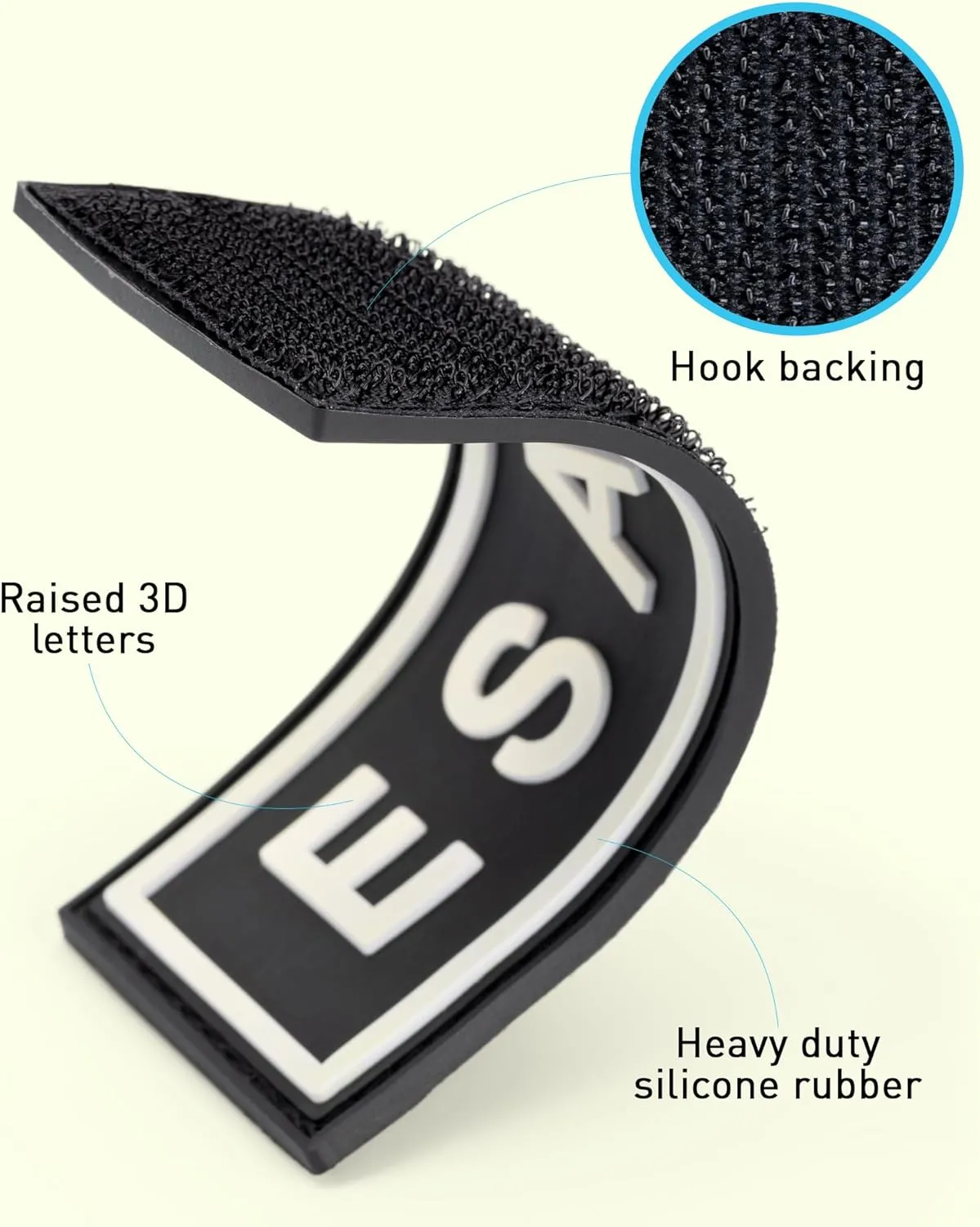 Dogline Emotional Support Animal Patch for Dog Harness and Vest ESA Removable 3D Rubber Patches Hook Backing for Small or Large Service Dogs