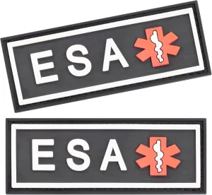 Dogline Emotional Support Animal Patch for Dog Harness and Vest ESA Removable 3D Rubber Patches Hook Backing for Small or Large Service Dogs