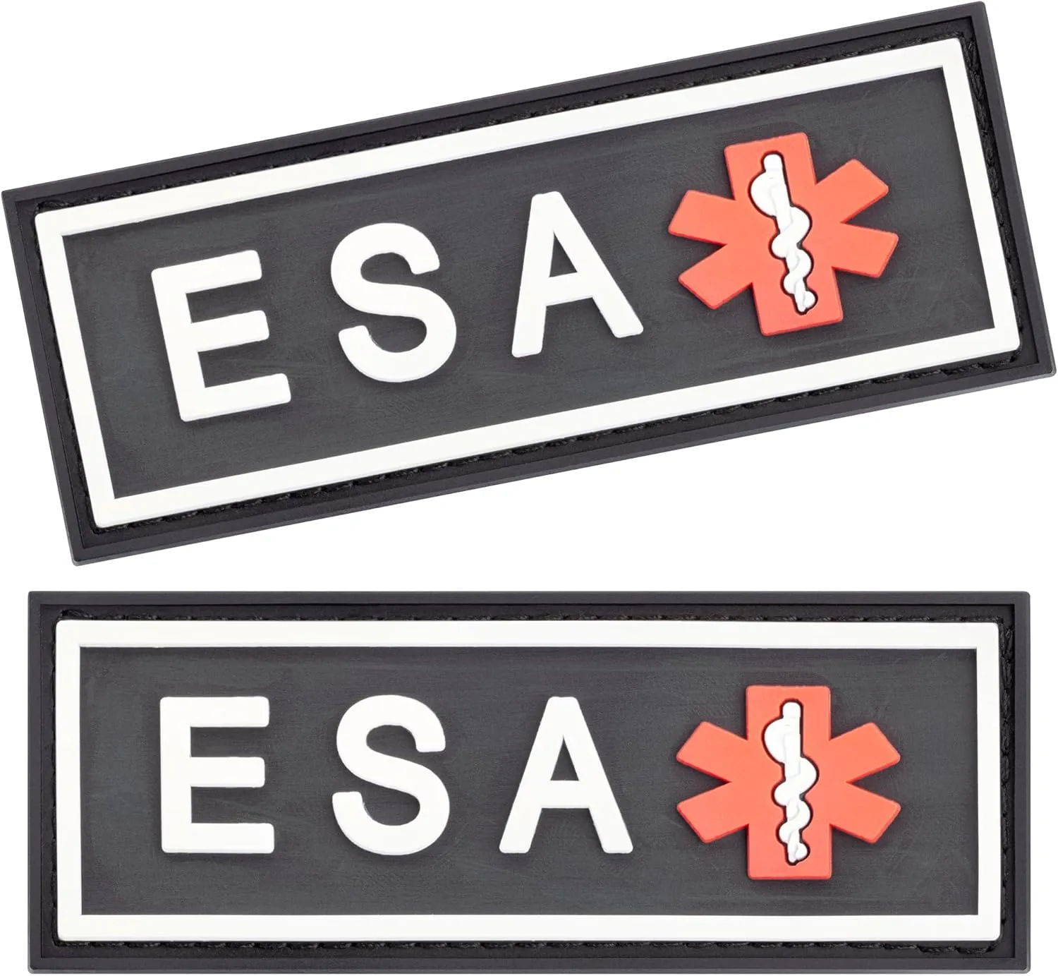 Dogline Emotional Support Animal Patch for Dog Harness and Vest ESA Removable 3D Rubber Patches Hook Backing for Small or Large Service Dogs