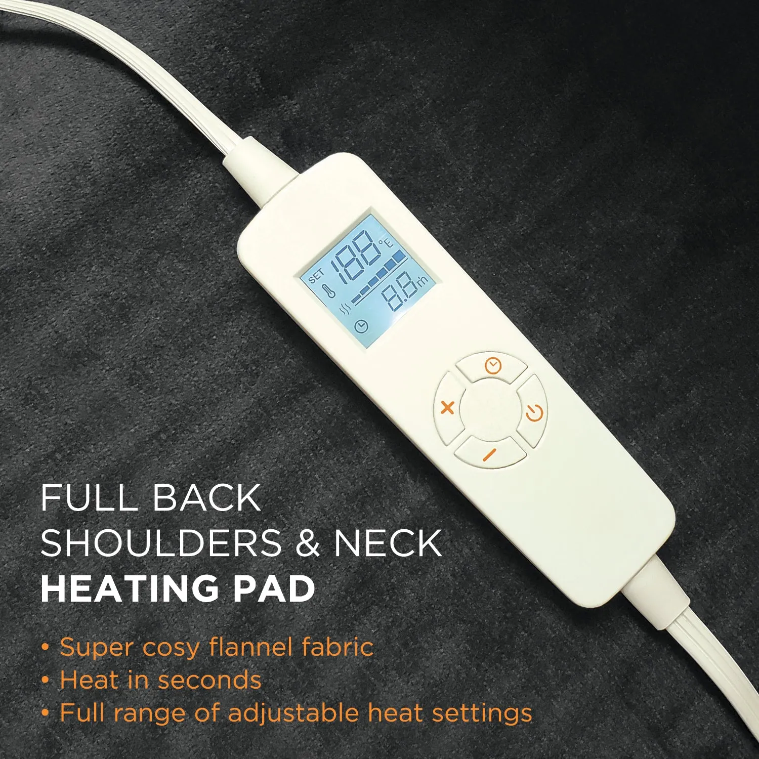 Dr Relief by SUNAID Extra Large Full Back Shoulders and Neck Heating Pad 24" x 33" Fast Heating Wrap with Auto Shut Off for Back, Neck and Shoulder, Abdomen, Waist Pain Relief, Dry/Moist Option (Gray)
