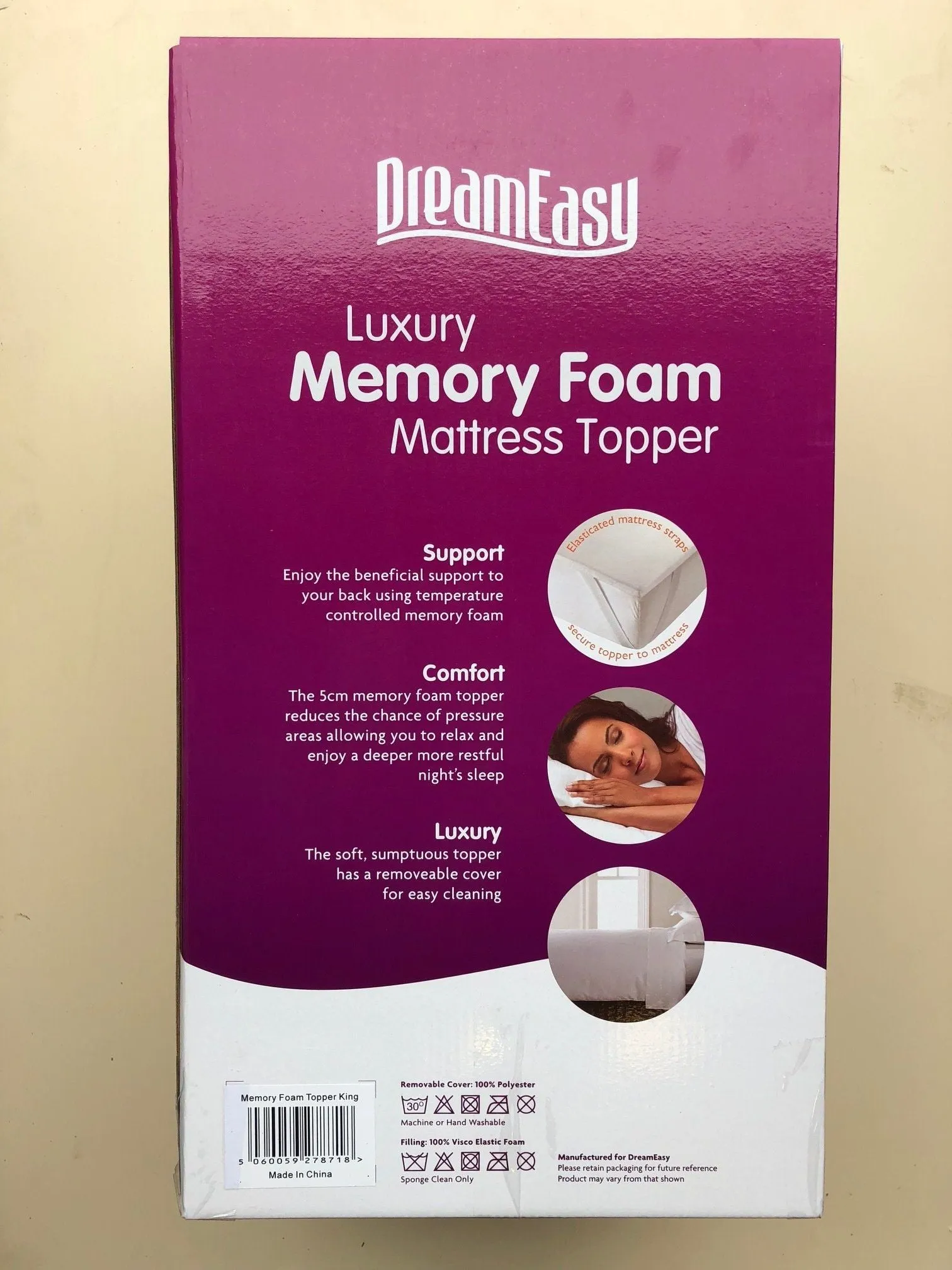 Dream Easy Memory Foam Topper