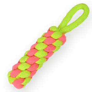 Dummy Knotted Rope Chew Toy for Dogs and Cats (Pink/Green)(18cm)