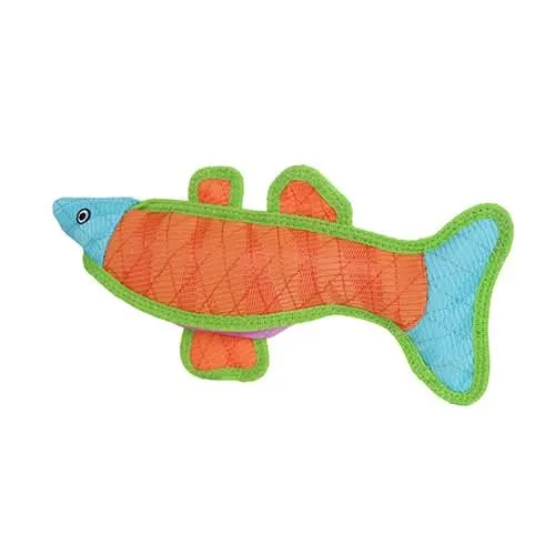 DuraForce Fish Dog Toy, Blue Orange Pink