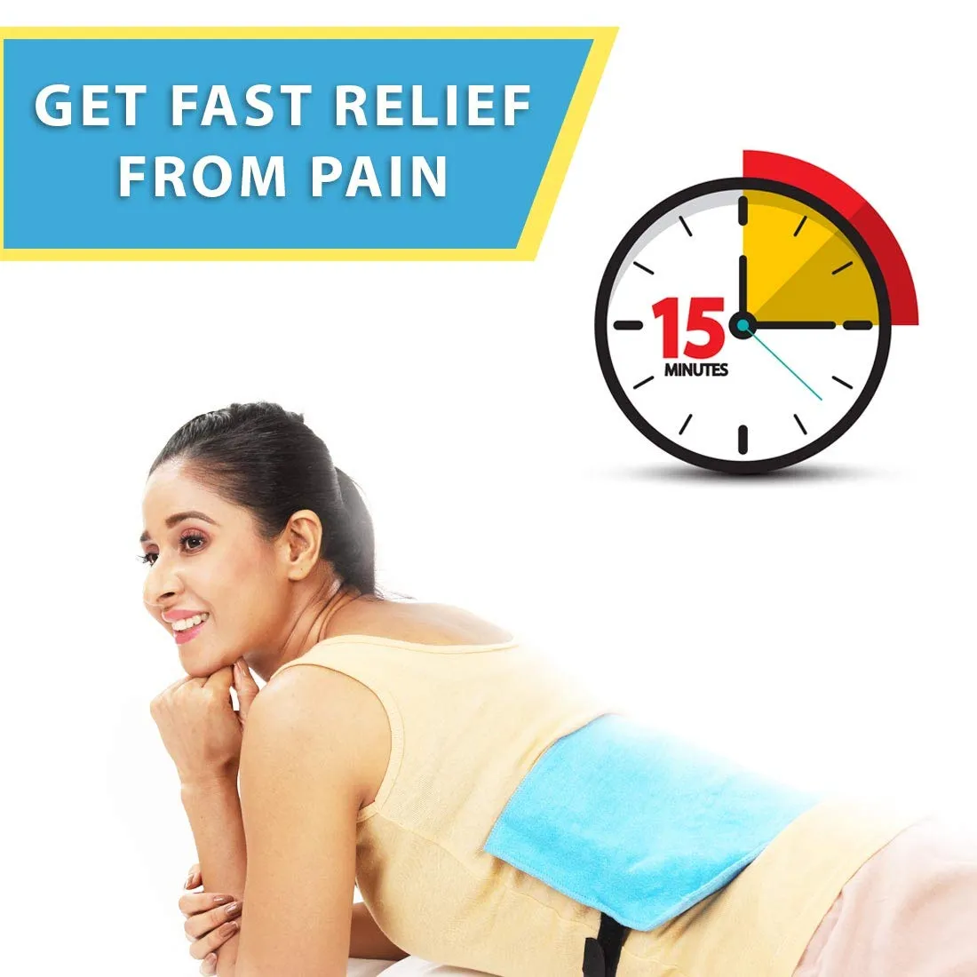 Electric Heating Pad (Size : Regular, 25cm X 20cm) for Period Cramps Back Pain Relief with Velcro Strap Handsfree Use Multipurpose for Back, Shoulder & Legs Pain Relief with Adjustable Temperature JSB H03