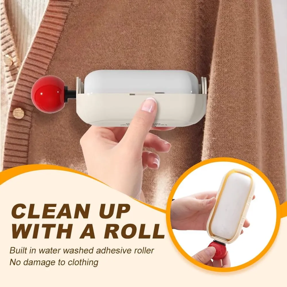Enjoy Portable Lint Roller, 2025 New Reusable Mini Lint Roller Pet Hair Remover Lint Roller, Upgrade 2 In1 Washable Lint Remover Pet Hair Remover for Travel Office Home (1, Black)
