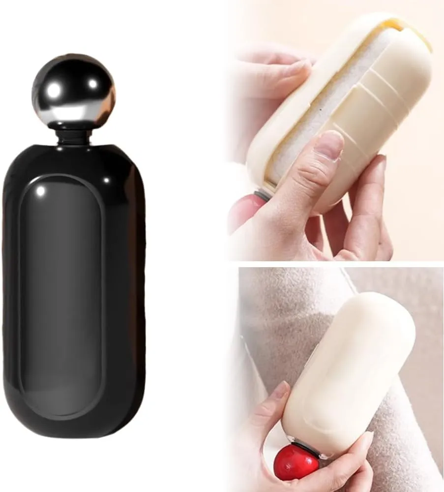 Enjoy Portable Lint Roller, 2025 New Reusable Mini Lint Roller Pet Hair Remover Lint Roller, Upgrade 2 In1 Washable Lint Remover Pet Hair Remover for Travel Office Home (1, Black)