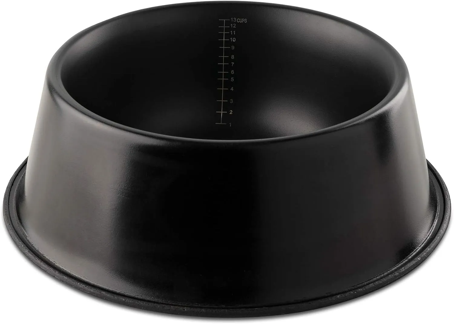 Flourish Stainless-Steel Dog Bowls | Extra Thick, Durable Pet Bowl | Non-Slip Silicone Base, Easy to Measure, Pet Bowls for Kibble & Water | for All Kind of Dogs & Cats (Black-112 Ounces) Large