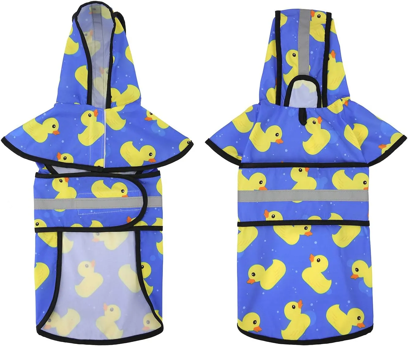 HDE Dog Raincoat Hooded Slicker Poncho for Small to X-Large Dogs and Puppies Rubber Ducks - M