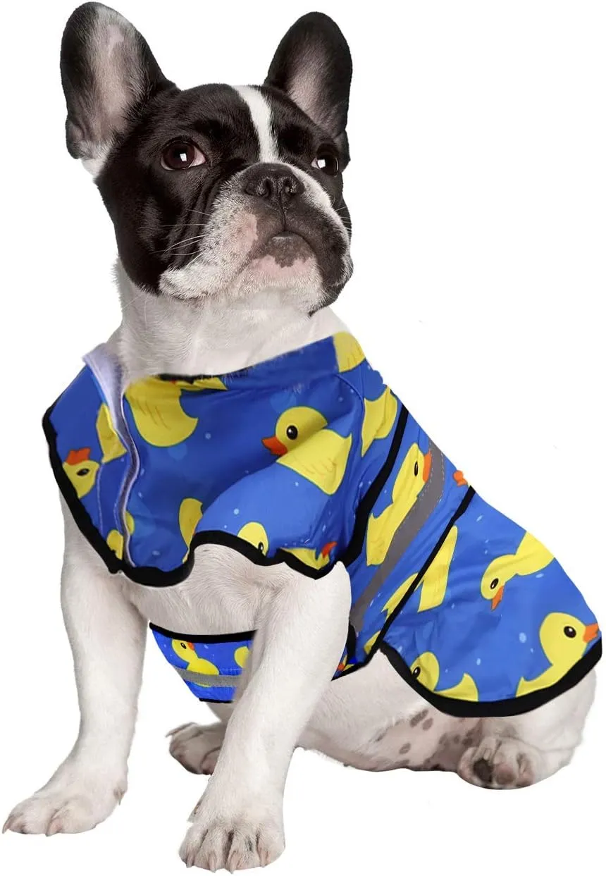 HDE Dog Raincoat Hooded Slicker Poncho for Small to X-Large Dogs and Puppies Rubber Ducks - M