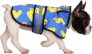 HDE Dog Raincoat Hooded Slicker Poncho for Small to X-Large Dogs and Puppies Rubber Ducks - M