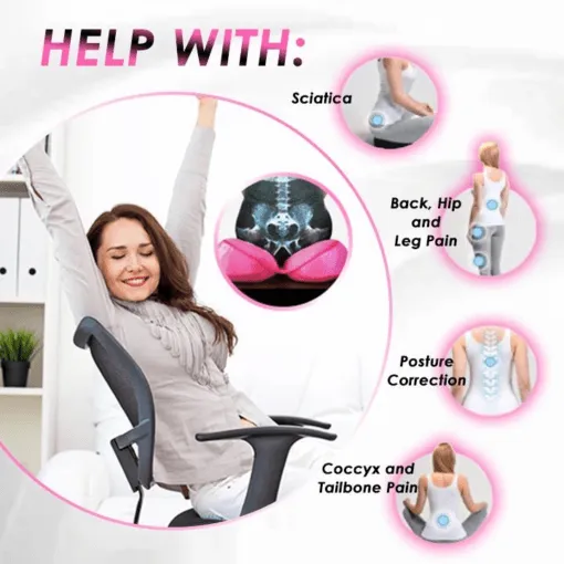 Hip Orthopedic Memory Foam Cushion | Posture Corrector Pain-Relieving Seat
