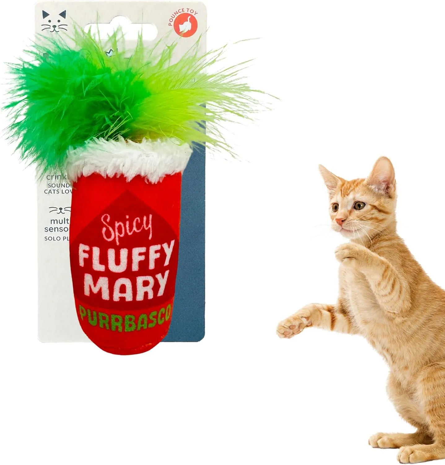 Huxley & Kent Plush Cat Toy - Fluffy Mary - Snack Attack Strong Catnip and Crinkle Filled Cat Toy - Kittybelles