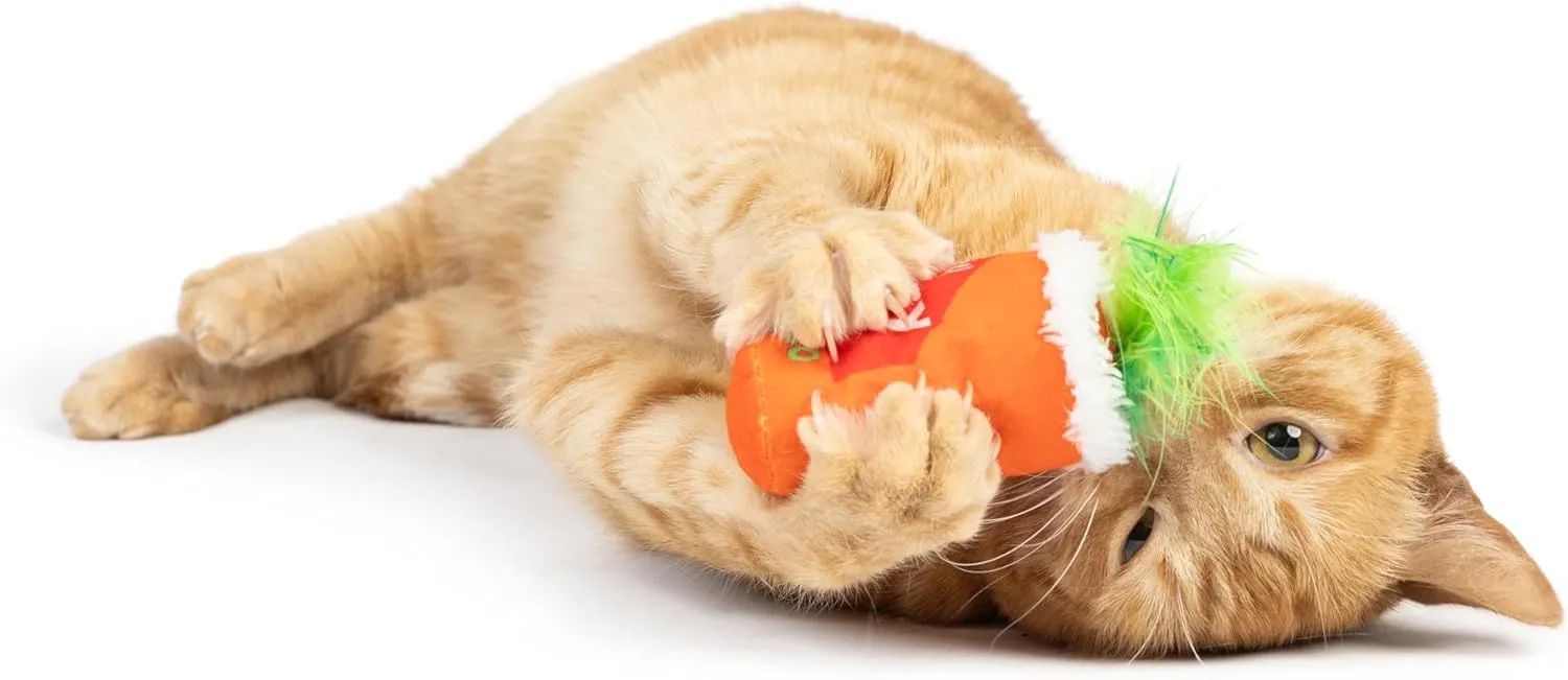 Huxley & Kent Plush Cat Toy - Fluffy Mary - Snack Attack Strong Catnip and Crinkle Filled Cat Toy - Kittybelles
