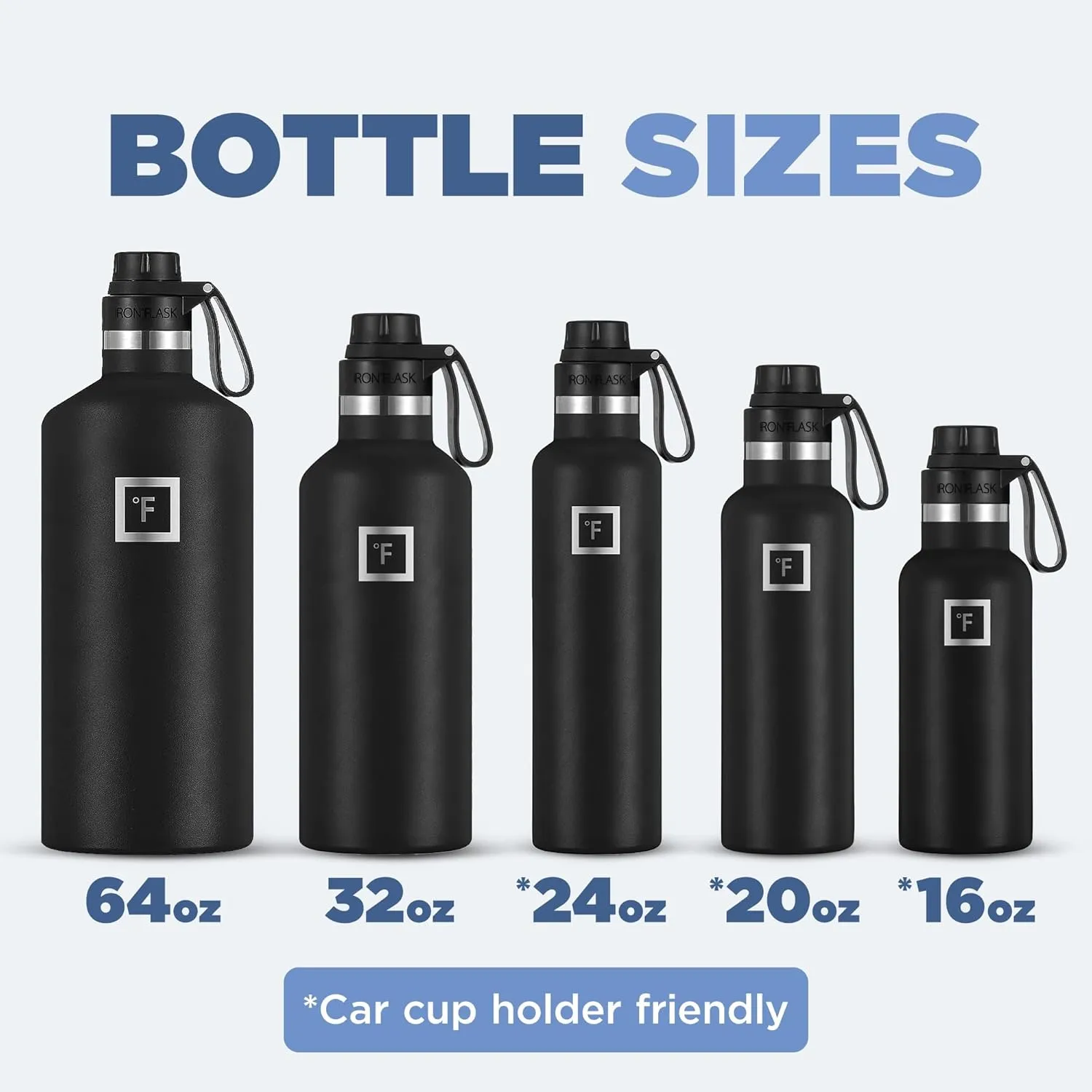 IRON FLASK Camping & Hiking Hydration Canteens - 3 Lids (Narrow Spout Lid) Leak Proof Vacuum Insulated Stainless Steel - Hot & Cold Double Walled Sports Water Bottle - Cotton Candy, 24 Oz
