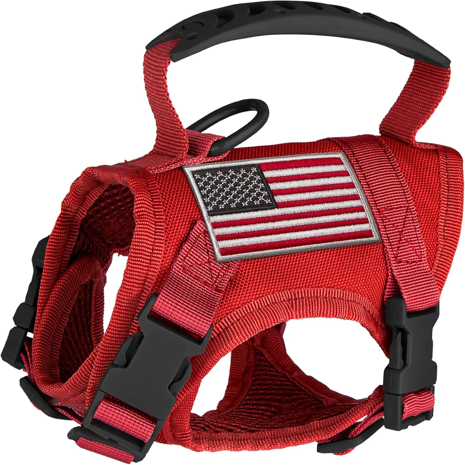 IronSeals Tactical Nylon Adjustable Dog Vest Harness Comfy Mesh Padding Puppy Vest with Quick-Release Buckle and Rubber Handle for Small Dog/Big Cat