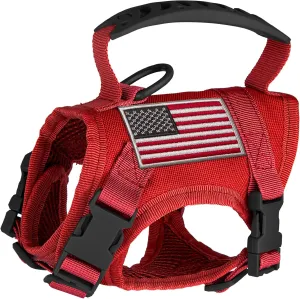 IronSeals Tactical Nylon Adjustable Dog Vest Harness Comfy Mesh Padding Puppy Vest with Quick-Release Buckle and Rubber Handle for Small Dog/Big Cat
