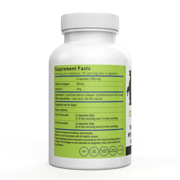 K9 COLLAGEN Hip & Joint Supplement for Dogs - Pure Collagen Dog Supplement -120 Capsules