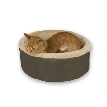 K&h Pet Products Thermo-kitty Bed Large Mocha 20" X 20" X 6"