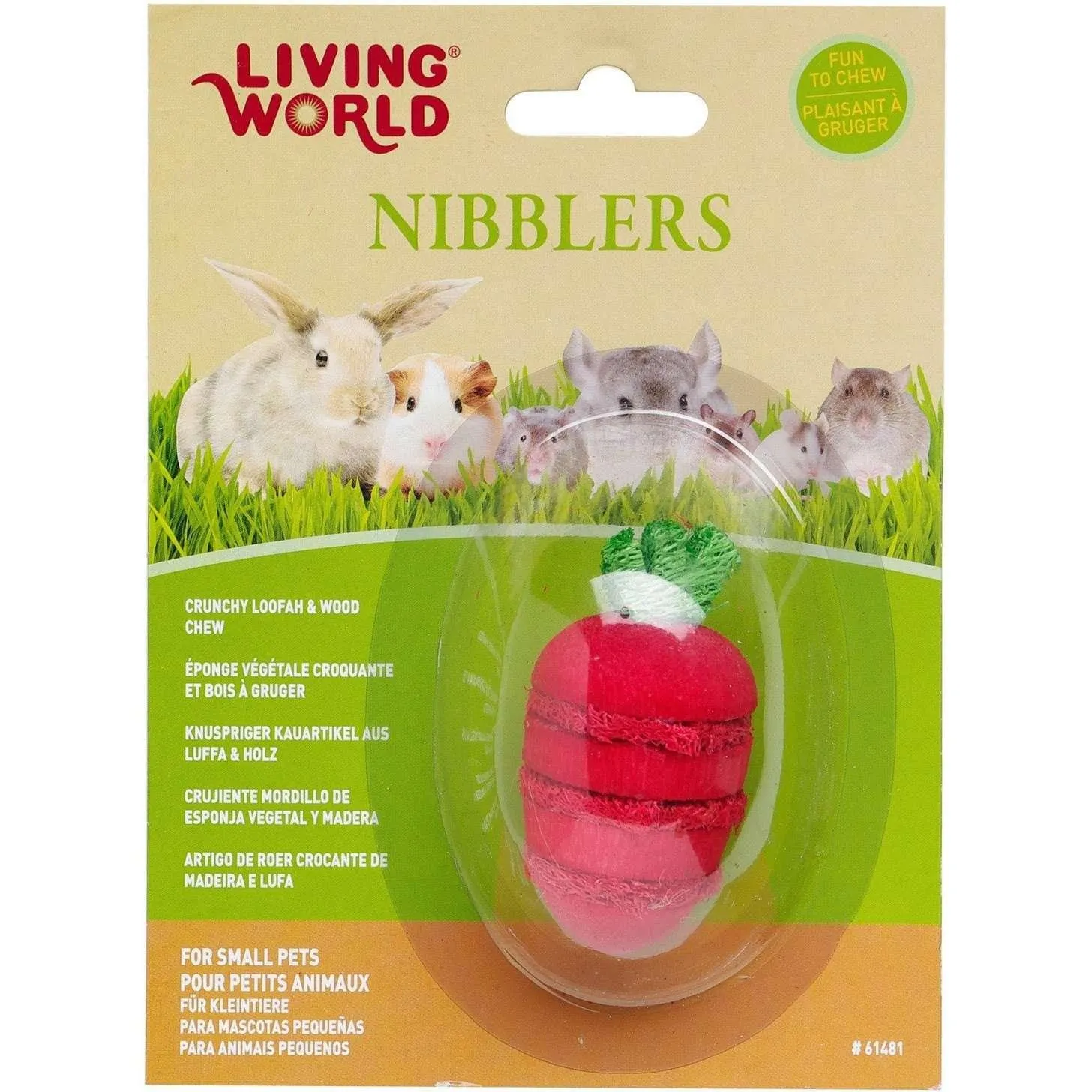Living World Nibblers Stawberry Loofah & Wood