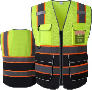 LOHASPRO Safety Vest High Visibility - Mesh Reflective Vest with Pockets for Men & Women - ANSI/ISEA Standards