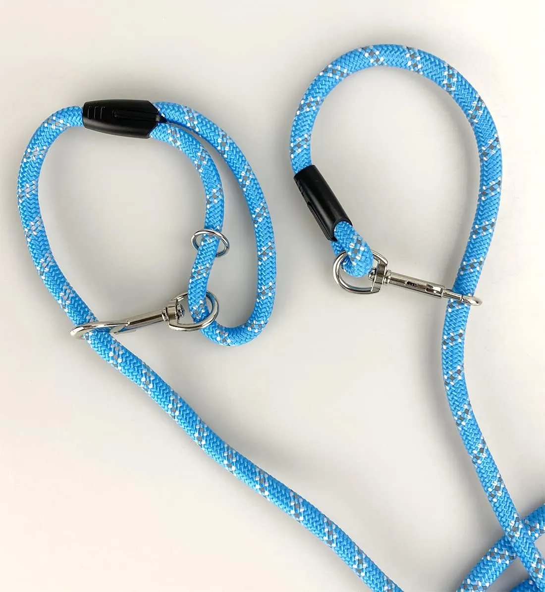 Long Rope Dog Leash for Dog Training 12FT 20FT 30FT 50FT, Reflective Threads Dog Cat Leashes Tie-Out Check Cord Recall Training Agility Lead for Large Medium Small Dogs (Blue, 10mm*30ft)