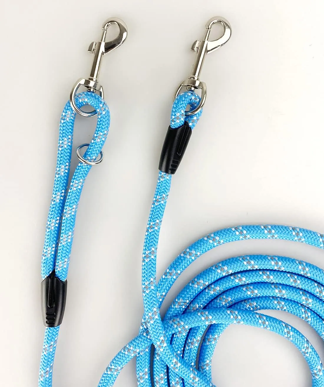 Long Rope Dog Leash for Dog Training 12FT 20FT 30FT 50FT, Reflective Threads Dog Cat Leashes Tie-Out Check Cord Recall Training Agility Lead for Large Medium Small Dogs (Blue, 10mm*30ft)