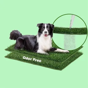 MEEXPAWS Dog Pee Grass Pad for Dogs Potty, Large Super Absorbent & Odor Free Artificial Grass for Dogs Potty,Hemmed Edge Dog Potty Grass for Potty Training, 2PCS Fake Grass Outdoor Indoor